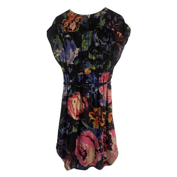 Anthropologie Astrid Needlepoint Mini Dress Navy Black Floral Cottagecore Size M - Picture 3 of 16